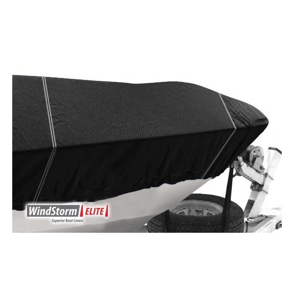 Boat Cover V HULL FISHING Center Console, Low Or No Bow Rails Inboard 16ft 6in L 90in W Black